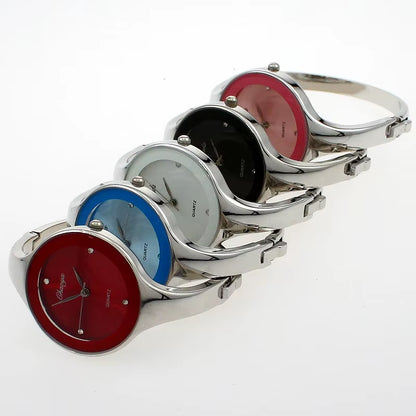 Women Cuff Watch Fashion Casual round Lady Women Bracelet Girls Watches Gold Watch Stainless Steel Quartz Wrist Watch D1