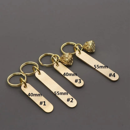 Custom Yellow-Copper Ruler Lotus Design Car Logo Name Number Keychain Laser Keyring Stainless Steel Chaveiro Personalizado Gifts