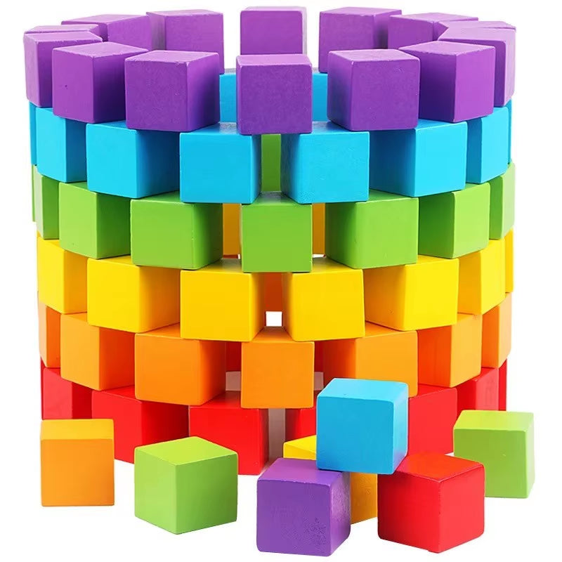 30Pcs/Lot 2X2CM Wooden Colorful Cubes Building Blocks Toy for Children Educational Wood Squares Dice Board Game Block Toys Gifts