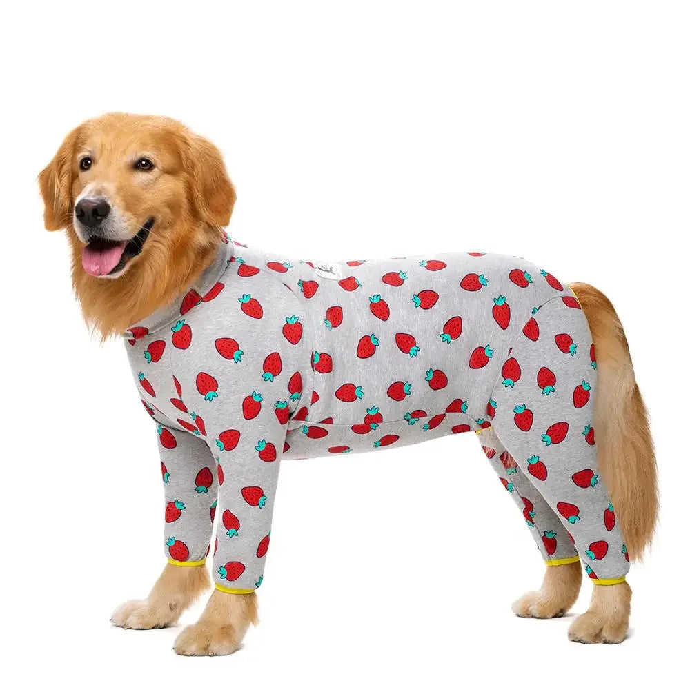 Miaododo Cotton Large Dog Clothes Pajamas Medium Dog Costume Jumpsuits Clothes for Dogs 2020 Male Female Fully Covered Belly