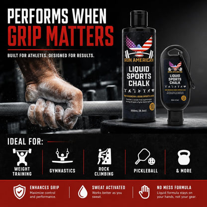 Liquid Chalk, No-Mess Gym Grip Chalk for Weightlifting and Gymnastics