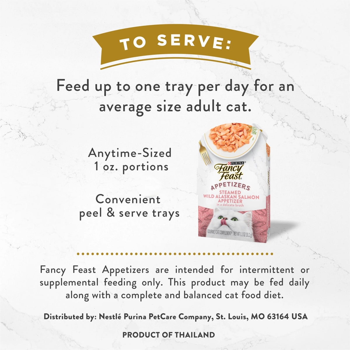 Purina  Appetizers Wet Cat Food, Steamed Alaskan Salmon, 1.1 Oz Trays, 10 Pack