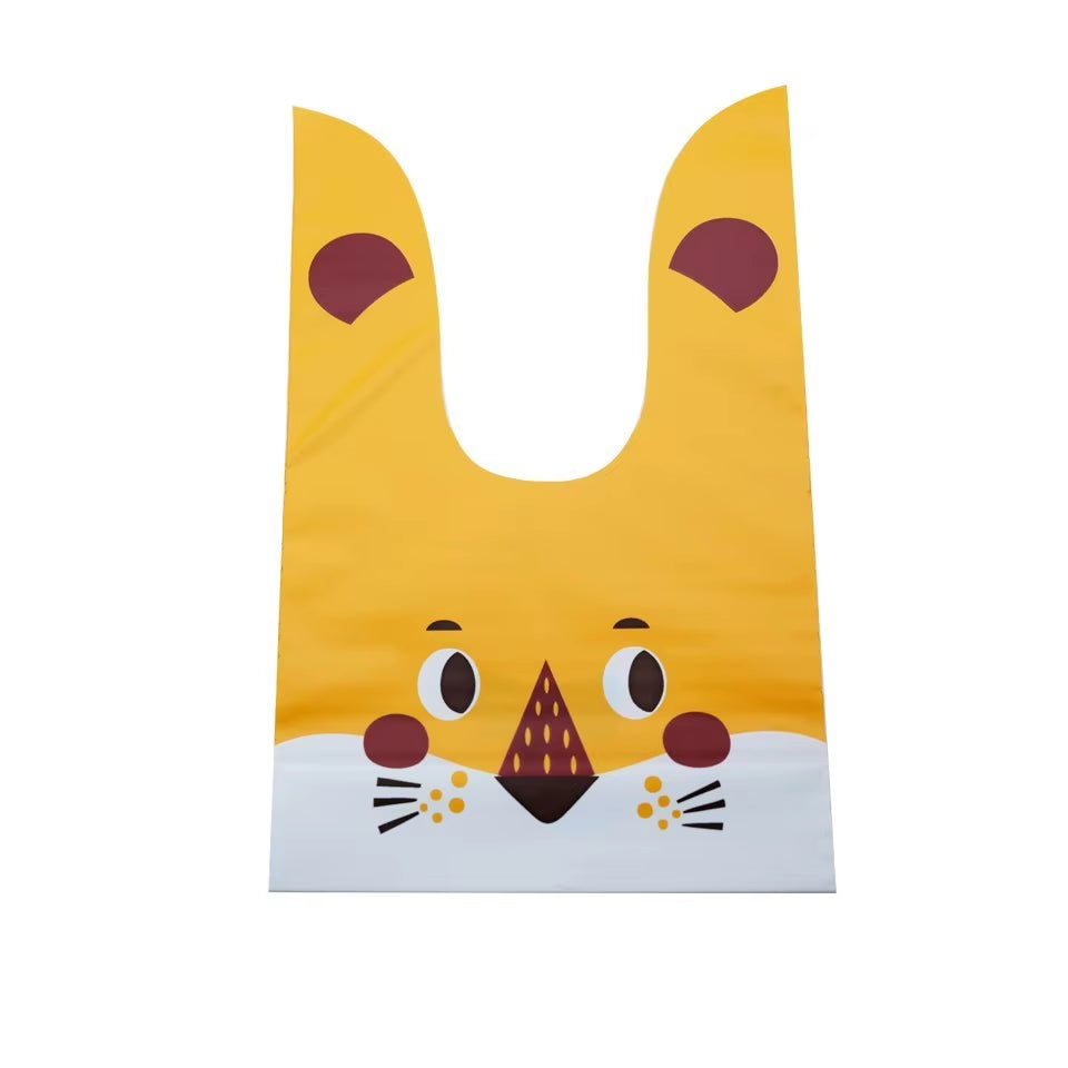 10/50Pcs/Lot Cute Rabbit Ear Bags Cookie Plastic Bags&Candy Gift Bags for Biscuits Snack Baking Package and Event Party Supplies