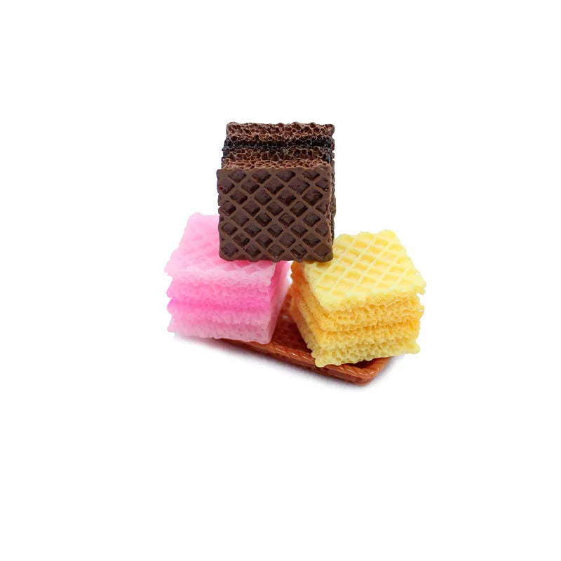 8PCS Slime Charms with Wafer Cookie Chocolate Coffee Cake Resin Flatback of Slime Beads for Ornament Scrapbook DIY Crafts
