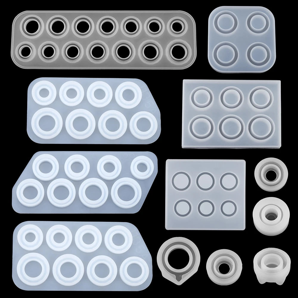 1Pcs Rings Resin Epoxy Molds Mixed Size Silicone Casting Molds Tool for DIY Jewelry Making Findings Supplies Accessories