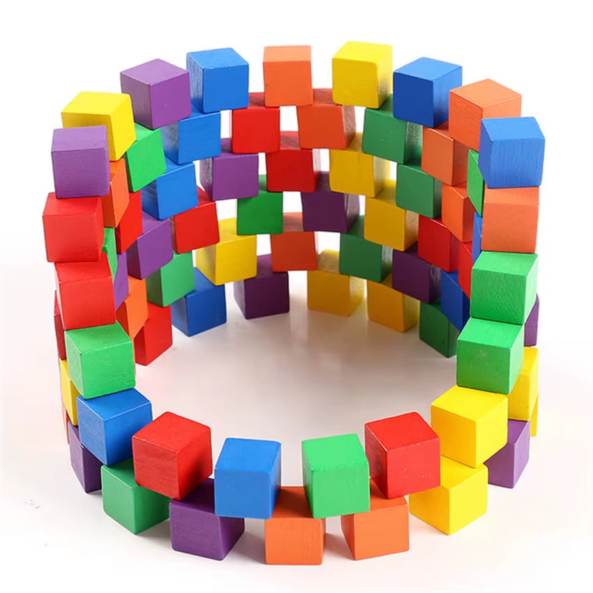 30Pcs/Lot 2X2CM Wooden Colorful Cubes Building Blocks Toy for Children Educational Wood Squares Dice Board Game Block Toys Gifts
