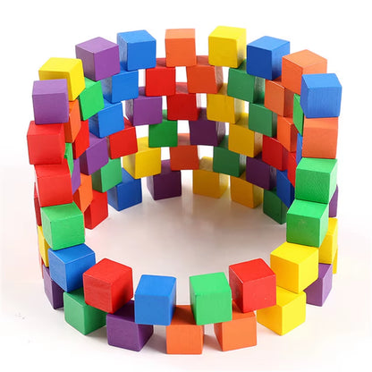 30Pcs/Lot 2X2CM Wooden Colorful Cubes Building Blocks Toy for Children Educational Wood Squares Dice Board Game Block Toys Gifts