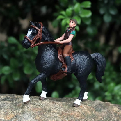 Simulation Equestrian Rider Horse Farm Animal Model Action Figures Decoration Early Educational Toys for Children Christmas Gift