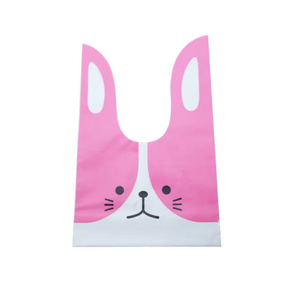 10/50Pcs/Lot Cute Rabbit Ear Bags Cookie Plastic Bags&Candy Gift Bags for Biscuits Snack Baking Package and Event Party Supplies