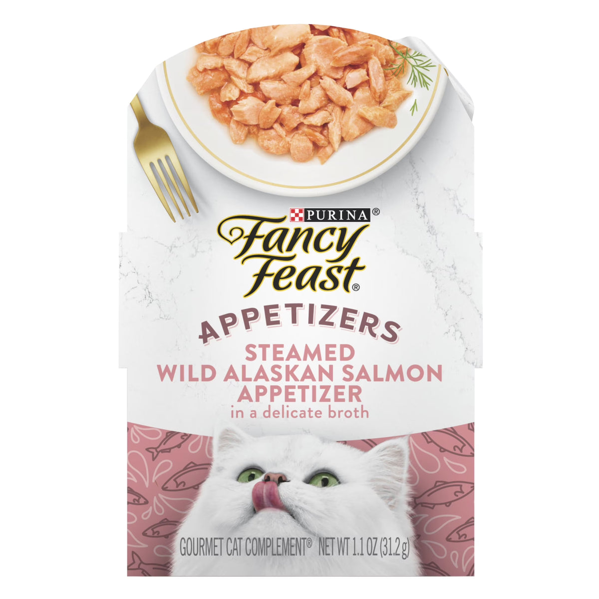 Purina  Appetizers Wet Cat Food, Steamed Alaskan Salmon, 1.1 Oz Trays, 10 Pack
