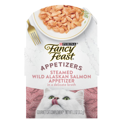 Purina  Appetizers Wet Cat Food, Steamed Alaskan Salmon, 1.1 Oz Trays, 10 Pack