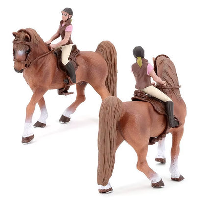 Simulation Equestrian Rider Horse Farm Animal Model Action Figures Decoration Early Educational Toys for Children Christmas Gift
