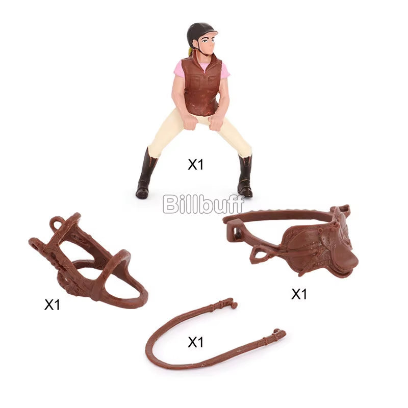 Simulation Equestrian Rider Horse Farm Animal Model Action Figures Decoration Early Educational Toys for Children Christmas Gift