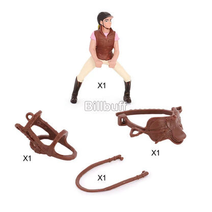 Simulation Equestrian Rider Horse Farm Animal Model Action Figures Decoration Early Educational Toys for Children Christmas Gift