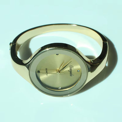 Women Cuff Watch Fashion Casual round Lady Women Bracelet Girls Watches Gold Watch Stainless Steel Quartz Wrist Watch D1