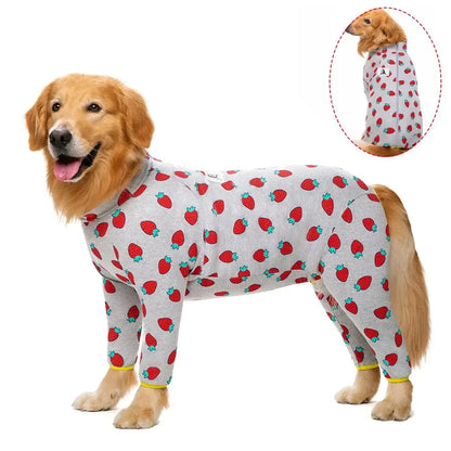 Miaododo Cotton Large Dog Clothes Pajamas Medium Dog Costume Jumpsuits Clothes for Dogs 2020 Male Female Fully Covered Belly