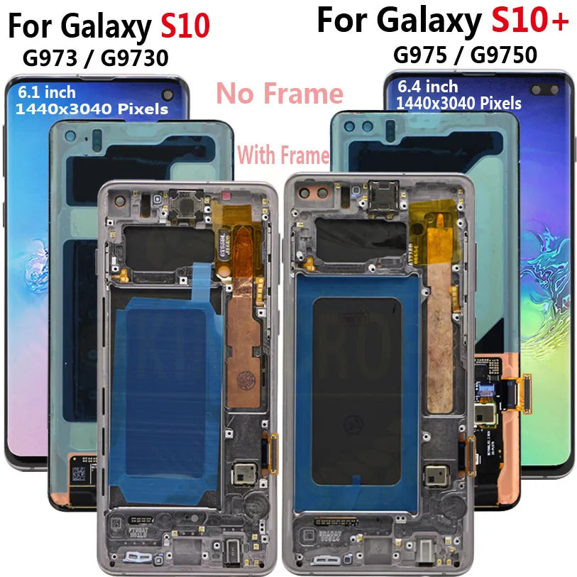 AMOLED S10 LCD for SAMSUNG Galaxy S10 G973F/DS G973F G973 S10 plus G975 G975F G975F/DS Touch Screen Digitizer