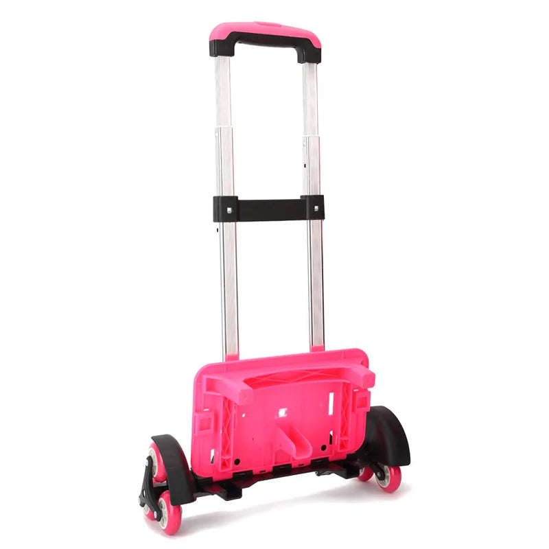 Kid Trolley for Backpack and School Bag Luggage for Children 2/6 Wheels Expandable Rod High Function Trolly Chariot