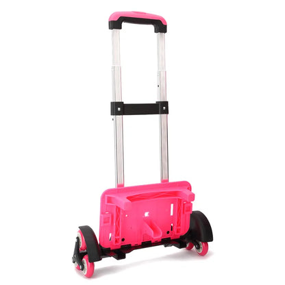 Kid Trolley for Backpack and School Bag Luggage for Children 2/6 Wheels Expandable Rod High Function Trolly Chariot